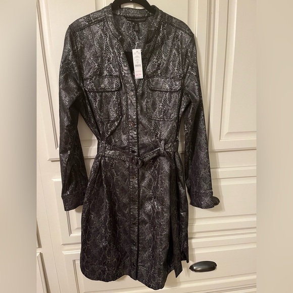 White House Black Market Foil Printed Shirt Dress - Picture 7 of 14
